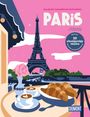 Text: "Das große Ausmalbuch nach Zahlen, PARIS, Mit Illustrationen von Caroline Drogo, 30 einzigartige Motive". Illustration von Paris mit Eiffelturm.
