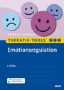 "Titel: Emotionsregulation; Autoren: Eismann, Lammers. Drei Smiley-Gesichter: traurig, neutral, glücklich."