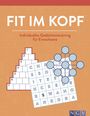 "FIT IM KOPF - Individuelles Gedächtnistraining für Erwachsene." Kreuzworträtsel, Molekülstruktur, Logo "NGV".