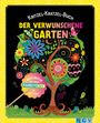 "Kritzel-Kratzel-Buch: Der verwunschene Garten. Kratzmotive mit tollen Farbeffekten. Mit Holz-Stick. Buntes Baumdesign."