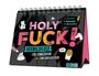 „HOLY FUCK! Ausmalbilder für Erwachsene zum Abreagieren“ steht in großen Buchstaben. Comic-Design mit Witzfiguren.