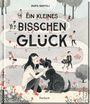 „Ein kleines bisschen Glück“ von Marta Bartolj, Pattloch. Illustration mit Menschen in einem Park, Frau streichelt Hund.