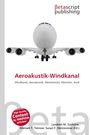 "Aeroakustik-Windkanal" in rot, darüber ein Flugzeug von vorne, darunter Namen der Herausgeber und ein rot-weißes Siegel.