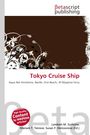 "Tokyo Cruise Ship" in roter Schrift, darunter kleine Informationen. Stilvolles florales Design oben links.
