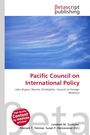 "Pacific Council on International Policy" in roter Schrift. Verschwommene blaue Farben im Hintergrund, oben ein Logo.