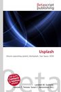 „Usplash: Ubuntu (operating system), Bootsplash, User Space, VESA.“ Abstrakte blaue Lichtstreifen auf dunklem Hintergrund.