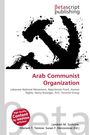 Titel: Arab Communist Organization. Verlage und Autoren sind genannt. Schwarze Farbkleckse als Illustration.