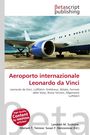 „Aeroporto internazionale Leonardo da Vinci“ steht oben. Ein Flugzeug ist von der Seite zu sehen, mit einer Turbine im Fokus.