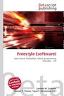 Text: "Freestyle (software) Open Source, RenderMan, Python (programming language), .3ds". Illustration: Dynamische rote Linien.