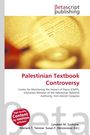 "Palestinian Textbook Controversy", Betascript publishing; verschwommenes Buchseite im Hintergrund.