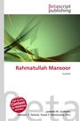 "Rahmatullah Mansoor" in Rot, "Subtitle" in Grau auf weißem Hintergrund. Grünes abstraktes Design darüber.