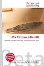 "USS Catclaw (AN-60) Ailanthus Class Net Laying Ship, United States Navy Ships" steht über einem Modell eines Kriegsschiffs.