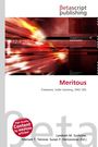 Titel: Meritious. Freie Software, Indie Gaming, GNU GPL. Betascript Publishing. Dynamisches, rotes, abstraktes Design.
