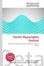 "Pacific Playwrights Festival", "South Coast Repertory, Richard Greenberg, Anthony Clarvoe". Wellenartiges, blaues Muster oben.