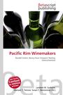Text: Pacific Rim Winemakers. Betascript Publishing. Flaschen in Grüntönen von oben betrachtet.
