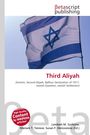 "Third Aliyah" und "Zionism, Second Aliyah, Balfour Declaration of 1917" stehen auf einer israelischen Flagge.