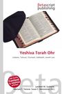 "Yeshiva Torah Ohr" und Begriffe zu Judentum. Eine geöffnete Bibel mit schwarzem Tuch daneben. Logo oben rechts.