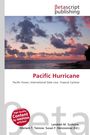 "Pacific Hurricane" Buchcover, Logo oben, Sonnenuntergang am Meer, Wolken am Himmel. Autoren: Lambert M. Surhone et al.