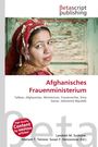 Logo "Betascript Publishing", Text "Afghanisches Frauenministerium", Frau trägt traditionelles rotes Gewand und Schmuck.