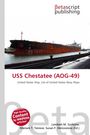 "USS Chestatee (AOG-49), United States Ship" steht auf der Titelseite mit einem großen Frachtschiff im Wasser.