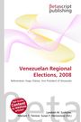 „Venezuelan Regional Elections, 2008“. Abstrakte Wellen in Gelb und Rosa. „Betascript publishing“ oben links.