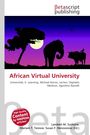 "Betascript Publishing. African Virtual University. Universität, E-Learning. Baum, Elefant, Nashorn vor lila Himmel."