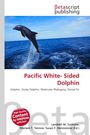 "Pacific White-Sided Dolphin". Ein Delphin springt aus dem blauen Ozean. Oben rechts "Betascript Publishing".