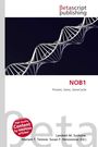 Text: NOB1, Protein, Gene, GeneCards. Oben: Betascript Publishing. Spiralförmige DNA-Illustration.