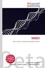 Betascript Publishing. NOD2: Gene, Protein, Caspase Recruitment Domain. Abbildung einer DNA-Helix. Autoren unten genannt.