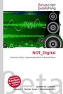 „NOT_Digital. Electronic Music, Experimental Rock, Industrial Music.“ Oben Lautsprecher, Wellenform und grünes Design.