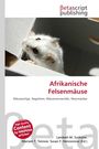 "Afrikanische Felsenmäuse" in roter Schrift. Weißes Nagetier schaut aus einem Karton. Oben "Betascript publishing" Logo.