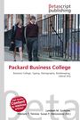 "Packard Business College" und darunter "Business College, Typing, Stenography, Bookkeeping, Liberal Arts". Zwei Schüler in Uniformen gehen nebeneinander.