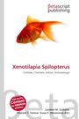 "Xenotilapia Spilopterus" und Autorenangaben auf weißem Hintergrund. Ein orangefarbener Fisch ist abgebildet.