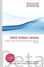 "Saint- Estève- Janson", "Provence-Alpes-Côte d'Azur", Wellenmotiv oben, rundes rotes Logo "High Quality Content by WIKIPEDIA articles!"
