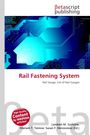 Titel: "Rail Fastening System", Untertitel: "Rail Gauge, List of Rail Gauges". Oben steht "Betascript publishing".  
