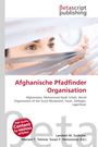 "Afghanische Pfadfinder Organisation" in Rot. Augen schauen durch Jalousien. Oben "Betascript Publishing" Logo.