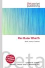 „Rai Bular Bhatti: Bhati, History of Sikhism.“ Oben ist ein Logo; darunter ein blau-grünes Linienmuster.