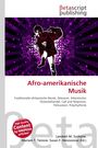 Titel: Afro-amerikanische Musik. Themen: Traditionelle afrikanische Musik, Sklaverei, Perkussion. Tanzende Figur vor lila Muster.