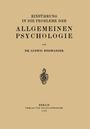 Ludwig Binswanger: Einführung in die Probleme der Allgemeinen Psychologie, Buch