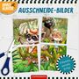 Texte: "AUSSCHNEIDE-BILDER", "Schneiden, puzzeln, fertig!", "LENNY HUNTER". Illustration: Tiere im Dschungel mit Safari-Kleidung.