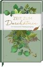 "Zeit zum Durchatmen: Ein literarischer Waldspaziergang." Illustration mit grünen Blättern und Pflanzen auf hellem Hintergrund.