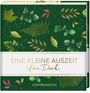 „EINE KLEINE AUSZEIT für Dich“ steht auf einem grünen Hintergrund mit verschiedenen Blättern. Darunter „COPPENRATH“.
