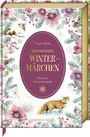 "Die schönsten Wintermärchen", Illustrationen von Tieren, Blumen und winterlichen Elementen, auf einem Buchcover.