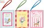 Drei Geschenkbücher mit den Texten: "Alles Liebe", "Für dich", "Von Herzen". Dekoriert mit Vogel, Blumen und Hund.