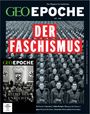 "Der Faschismus" in großen weißen Buchstaben auf rotem Hintergrund über einem Schwarz-Weiß-Foto uniformierter Männer.