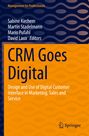 "CRM Goes Digital" in großen Buchstaben. Orange-blauer Hintergrund mit welligem Muster. Oben stehen die Editoren.