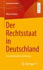 Text: „Der Rechtsstaat in Deutschland. Eine interdisziplinäre Einführung.“ Oben Rot, unten Gelb mit Logo rechts.