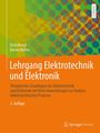 Oben: „Erich Boeck, Hanno Kallies“. Groß: „Lehrgang Elektrotechnik und Elektronik“. Bunte sechseckige Muster im Hintergrund.