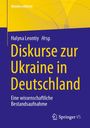 "Diskurse zur Ukraine in Deutschland. Eine wissenschaftliche Bestandsaufnahme." Gelb-blaues Design mit Logo.