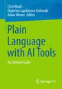 Text: "Plain Language with AI Tools: An Editorial Guide". Bearbeitung durch Chris Maaß, Ekaterina Lapshinova-Koltunski, Julian Hörner. Logo: Springer VS. Hintergrund in Blau und Grün.